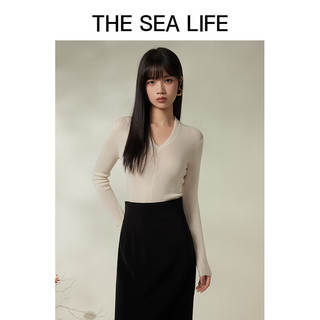 THE SEA LIFE欧海一生 莱赛尔针织衫女2024春季打底衫透气修身15730 微光绿 M