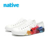 native洞洞鞋季男女同款彩虹图案印花鞋防滑耐磨包头沙滩鞋 彩色涂鸦|白色 41码（260mm）