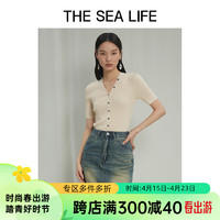 THE SEA LIFE欧海一生 针织衫女24夏舒适百搭透气顺滑轻盈针织衫X15868 奶油杏 M