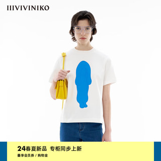 IIIVIVINIKO2024春季「BERTO FOJO联名系列」百搭印花T恤女 本白 S