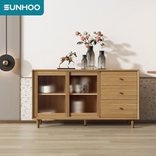 百亿补贴：SUNHOO 双虎-全屋家具 双虎 北欧餐边柜现代简约置物柜客厅靠墙小户型收纳茶水柜21BM1