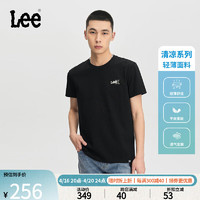 Lee 24春夏标准字母印花索罗娜凉感男圆领短袖T恤LMT008142202 黑色 M