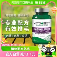 88VIP：VET'S BEST 绿十字猫草片猫咪化毛膏调理肠胃温和吐毛化毛球片