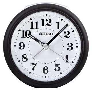 SEIKO 精工 日本精工SEIKO时尚静音扫秒式贪睡夜灯智慧光能小闹钟