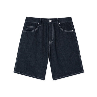 GXG奥莱 自我疗愈系列浅蓝色直筒牛仔短裤 22年夏季 灰色直筒短裤-GD1220521D 170/M