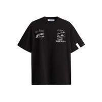 H&M rokh设计师系列 男士圆领短袖T恤 1212530 黑色/订书机 175/100A
