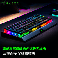雷蛇（Razer）黑寡妇蜘蛛V4专业版游戏机械键盘 RGB灯效带多功能自定义按键旋钮线性段落可选 黑寡妇蜘蛛V4迷你无线