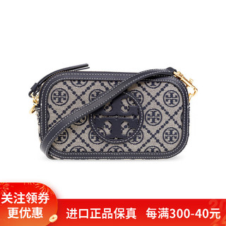 TORY BURCH TB MillerT字母组合五金扣衔缝经典印花相机包 迷你款 152304-405海军蓝