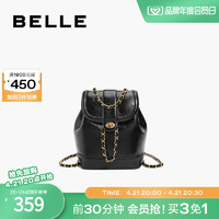 BeLLE 百丽 女包包双肩包商场同款小香风链条包出游包黑色背包X6803CX3