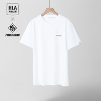 HLA海澜之家短袖T恤男24新凉感撞色印花圆领短袖男夏季HNTBW2W187A 漂白FF 175/92A L137~150斤