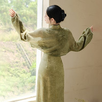 山有色新中式连衣裙秋冬国风禅意茶服气质优雅高端外披女