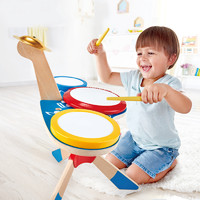 Hape 三重动感架子鼓宝宝早旋律智力音律男女孩儿童木制益智玩具3+