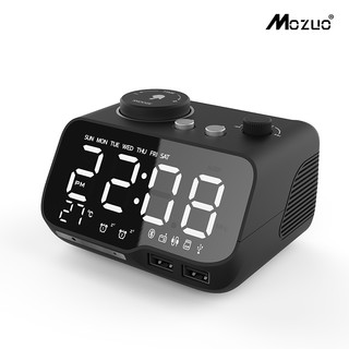 MOZUO M9收音机蓝牙音响迷你fm广播插卡数字时间播放器可手机充电