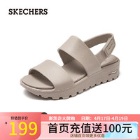 斯凯奇（Skechers）夏季女子轻质休闲塑模鞋外穿沙滩凉鞋111380 深灰褐色/DKTP 35