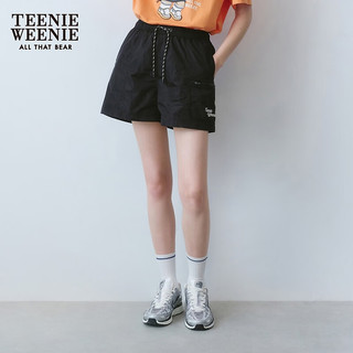 Teenie Weenie【UPF50+】小熊短裤女2024年夏季防晒防紫外线户外短裤女 黑色 155/XS