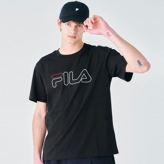 百亿补贴：FILA 斐乐 短袖男女夏新款运动圆领印花T恤情侣棉质短袖韩版RSF2102