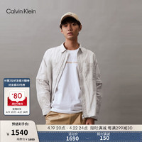 Calvin Klein Jeans24春夏男士户外通勤两穿拉链翻领衬衫式外套J325366 PC8-银河灰 L