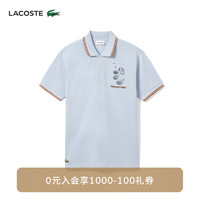 LACOSTE法国鳄鱼男装24年趣味图案短袖Polo衫PH8008 J2G/婴儿蓝 5/L