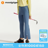 moodytiger【高尔夫系列】女童喇叭裤24春季个性弹力微喇九分裤 翎羽蓝 150cm