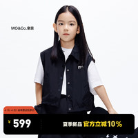 little MO&Co.little moco童装24夏男女童无袖马甲翻领外套夹克KBD2JKT015 黑色 130/64