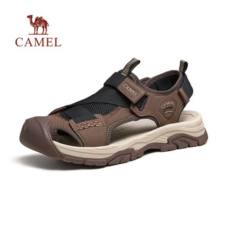 骆驼（CAMEL）2024夏季户外凉鞋软弹减震防撞鞋头透气舒适男鞋 G14M076647 绿黑色 41