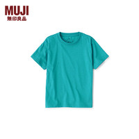 无印良品（MUJI） 大童 圆领短袖T恤  儿童打底衫早春 CB1J2A4S 烟熏绿色 110cm/56A