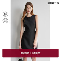 欧时力 丝光小黑裙2024新夏白裙短款礼服无袖连衣裙 黑色 XS