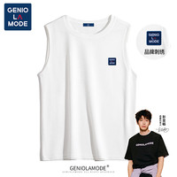 GENIOLAMODE品牌背心男美式简约无袖坎肩夏季上衣休闲百搭华夫格男士打底衫潮