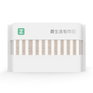 Z towel 最生活 a-life）  新疆长绒棉洗脸巾 全棉强吸水棉柔巾 纯棉家用条纹面巾 棕白条纹毛巾 1条装 100g 34*70cm