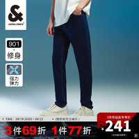 杰克琼斯 901修身 杰克琼斯奥特莱斯春季新款裤子修身基础深蓝色男士牛仔裤
