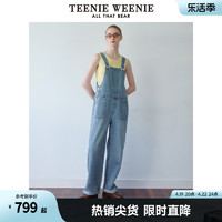 TEENIE WEENIE TeenieWeenie小熊女装2024年夏季新款背带直筒牛仔裤美式复古休闲