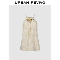 URBAN REVIVO 女装时尚新中式风清冷感串珠吊带衫 UWH240068 裸杏色 L