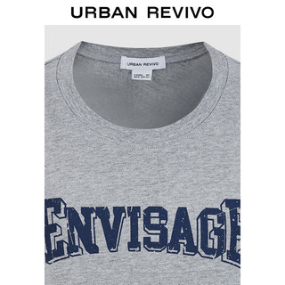 URBAN REVIVO 女士潮流街头风做旧字母印花T恤衫 UWV440151 花灰 XS