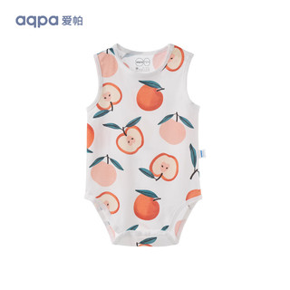 aqpa夏季婴儿背心包屁衣宝宝无袖吊带纯棉儿童外穿连体衣 苹苹安安 90cm