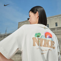 NIKE 耐克 官方SPORTSWEAR女T恤夏季新款印花宽松纯棉针织棉HF6180