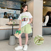 PAPIBEAR 啪吡熊 女童套装夏季新款韩版卡通印花趣味舒适女宝宝两件套