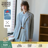 Teenie Weenie小熊女装2024春装气质休闲条纹西装外套西服上衣 撞色 160/S