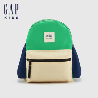 Gap男童2024夏季logo撞色分区大容量背包儿童装双肩包505349 绿色 均码