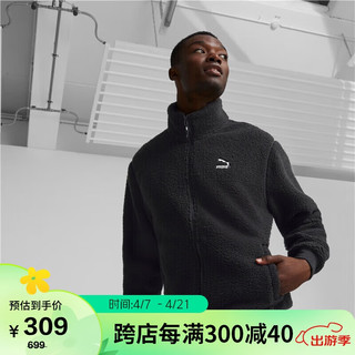 PUMA 彪马 男子生活系列仿羊羔绒外套 537699-01黑色-01 亚洲码L(180/100A)