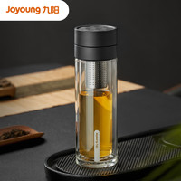 Joyoung 九阳 双层玻璃杯高档商务泡茶杯茶水分离杯子B32G-WR755(灰)