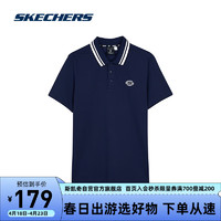 SKECHERS 斯凯奇 T恤男士POLO衫舒适宽松针织短袖衣L224M078