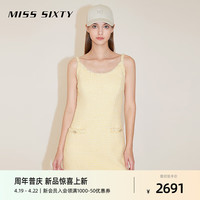 MISS SIXTY2024春季连衣裙女无袖法式小香风气质高级优雅显瘦 黄色 XS