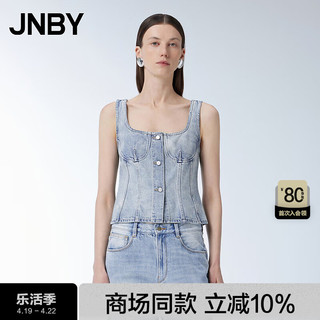 JNBY24夏背心修身圆领无袖5O4014260 995/牛仔洗兰 L