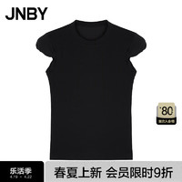 JNBY江南布衣24夏T恤修身圆领短袖5O5113320 001/本黑 S