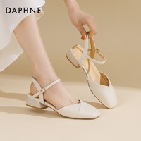 DAPHNE 达芙妮 包头凉鞋女夏季2024新款一字式扣带高跟鞋法式妈妈鞋子女款