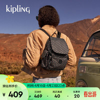 kipling 凯普林 男女款冬轻便帆布双肩包猴子包CITY PACK系列 MINI-3D老花拼粉