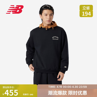 new balance 卫衣男款24年潮流简约休闲舒适套头衫AMT41312 BK M