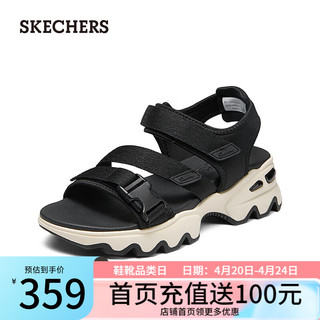 斯凯奇（Skechers）夏季女子城市户外机甲凉鞋厚底沙滩鞋119714 黑色/BLK 35