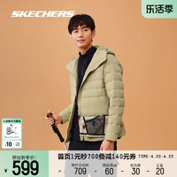 SKECHERS 斯凯奇 2023冬季男士新款梭织羽绒外套保暖短款运动时尚款