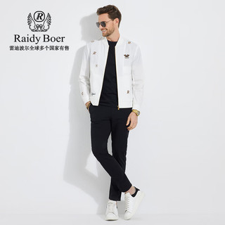 Raidy Boer/雷迪波尔【刺绣工艺】男新休闲保型耐穿夹克外套3009 白色  160/44/XS